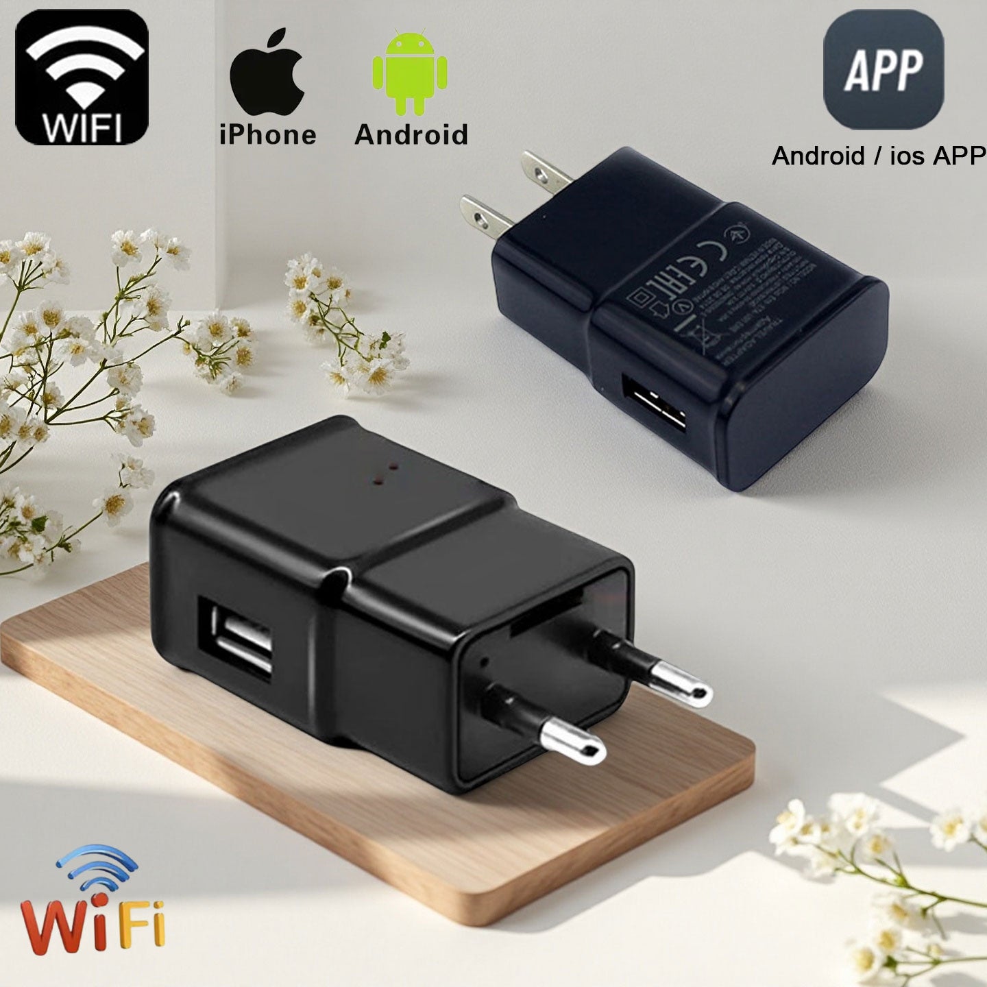 Wifi camera charger . FHD1080P,remote control.wireless charger,wireless hidden camera