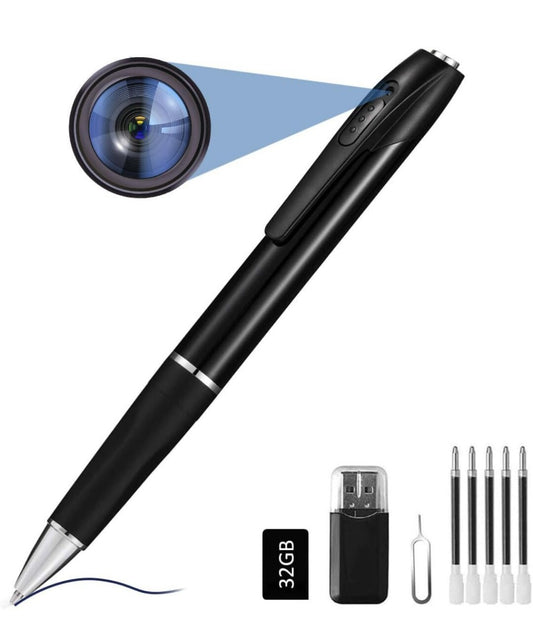 Spy Camera Pen 1080P HD Mini Hidden Pen Camera Portable Pocket Spy Camera Picture Taking and Video Loop Recording Mini Nanny Cam for Home Office Class