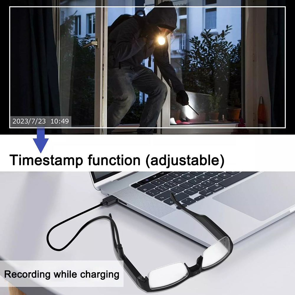 Spy Camera Glasses HD 1080p Fashion Action Video Recorder Glasses for Driving, Hiking, Fishing, Riding