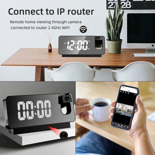 HD4K clock camera, wireless WiFi camera, smart home monitoring, pet camera, DIY camera, mini camera, nanny style monitoring