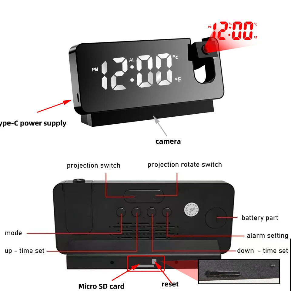 HD4K clock camera, wireless WiFi camera, smart home monitoring, pet camera, DIY camera, mini camera, nanny style monitoring