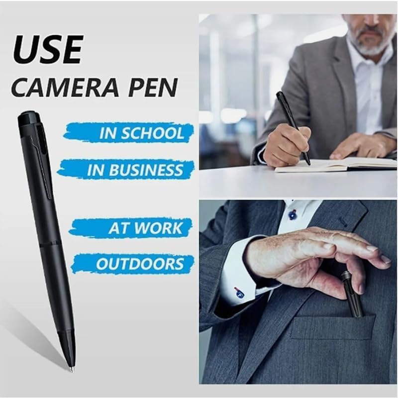 Mini Hidden Spy Camera Pen, HD 1080P, Covert Body Audio and Video Recorder (with 32GB Micro SD Card)