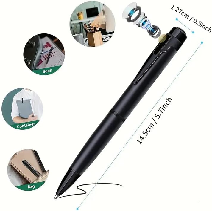 Mini Hidden Spy Camera Pen, HD 1080P, Covert Body Audio and Video Recorder (with 32GB Micro SD Card)