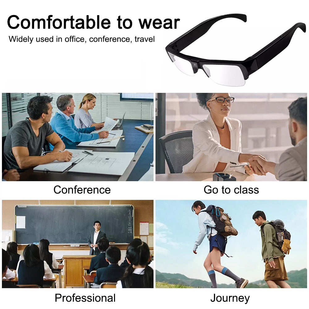 Spy Camera Glasses HD 1080p Fashion Action Video Recorder Glasses for Driving, Hiking, Fishing, Riding