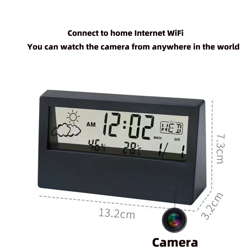 4K mini WiFi clock wireless camera, supports remote viewing, motion detection, loop storage, home nanny style 4KHD camera