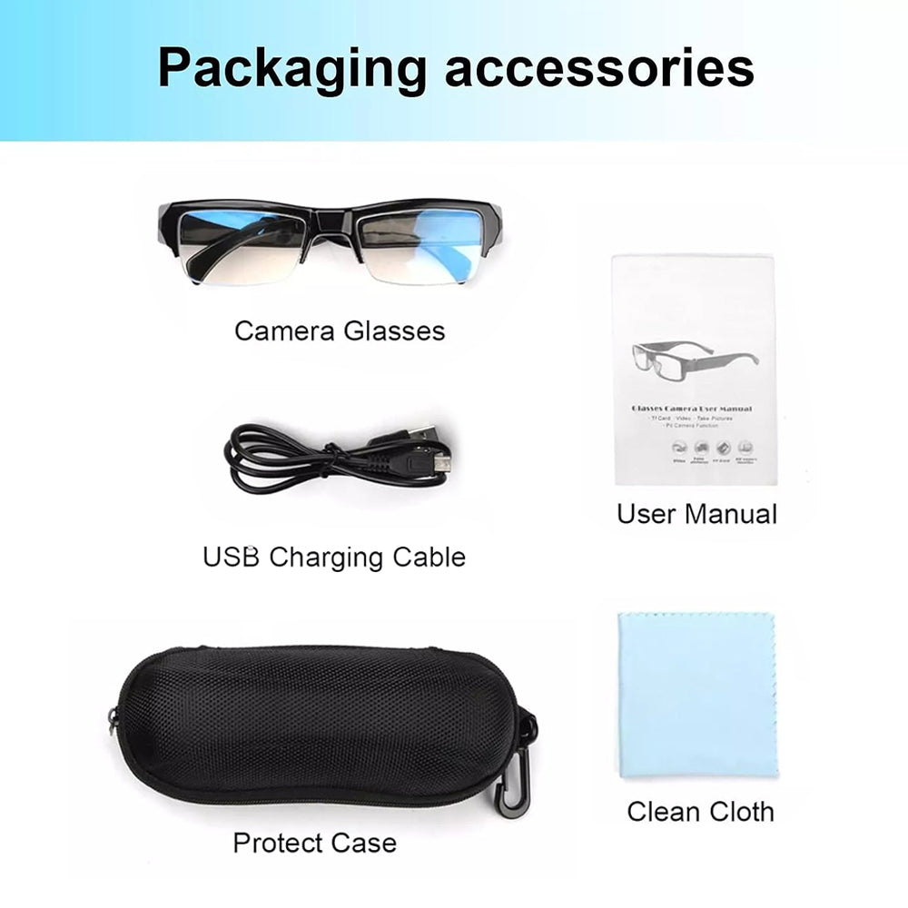Spy Camera Glasses HD 1080p Fashion Action Video Recorder Glasses for Driving, Hiking, Fishing, Riding