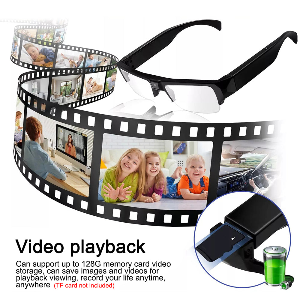 Spy Camera Glasses HD 1080p Fashion Action Video Recorder Glasses for Driving, Hiking, Fishing, Riding
