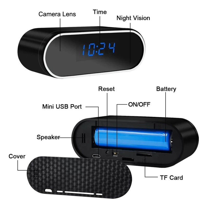 HD 1080P Clock WiFi Mini Camera IP P2P Surveillance camera Infrared Night Vision Home Motion Remote CCTV Wireless Camcorder